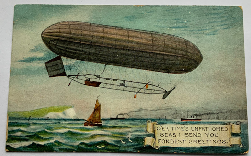 Early 1900s Airship postcard